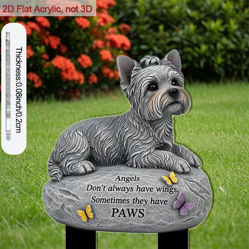 Acrylic Dog Memorial Garden Stake – 9-Inch 2D Flat Outdoor Grave Site Tribute Stake, Cute Dog Whispers of Love Design, Pet Loss Remembrance Marker for Garden Yard Cemetery, Healing Memorial Gift