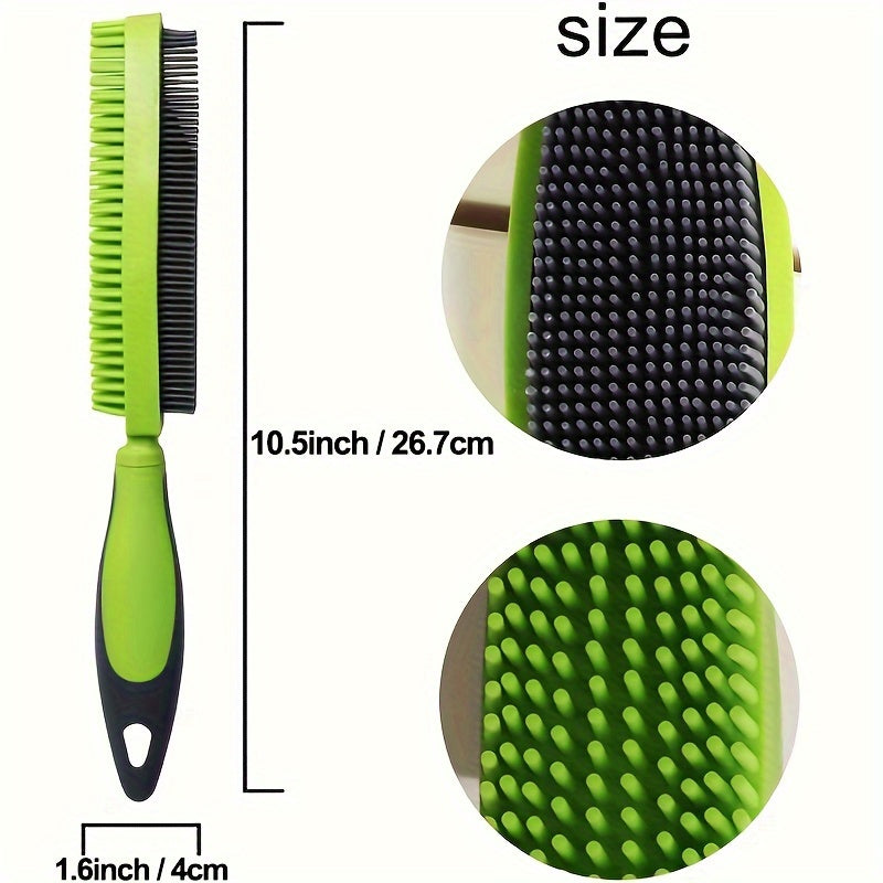 Silicone Pet Hair Remover Brush for Dogs & Cats – Gentle Grooming Deshedding Tool with Relaxing Massage Effect, Removes Loose Fur from Clothes, Car Seats, Sofa & Upholstery, Easy Self-Cleaning, 4 Colors
