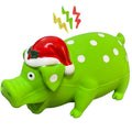 Christmas Pig Squeaky Dog Chew Toy - Durable Latex Polka Dot Design, Interactive Teeth Cleaning Toy for Small Medium & Large Dogs, Fun Holiday Pet Gift (No Battery Required)