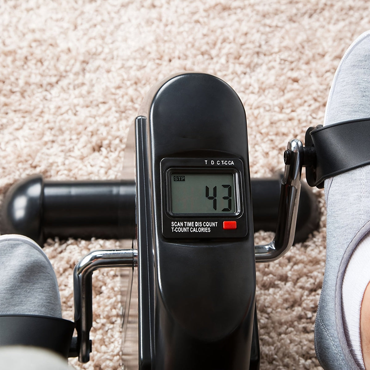 Under Desk Pedal Exerciser with LCD Screen – Mini Bike for Arm & Leg Workout, Adjustable Resistance Low-Impact Exercise Machine for Home Office, Black