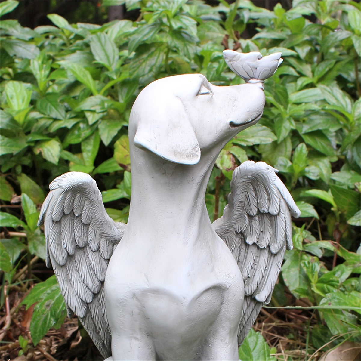 Resin Angel Dog Memorial Statue – Pet Tombstone Garden Sculpture with Salute Pose, Outdoor Lawn & Desktop Dog Cemetery Marker, Heartfelt Gift for Dog Lovers