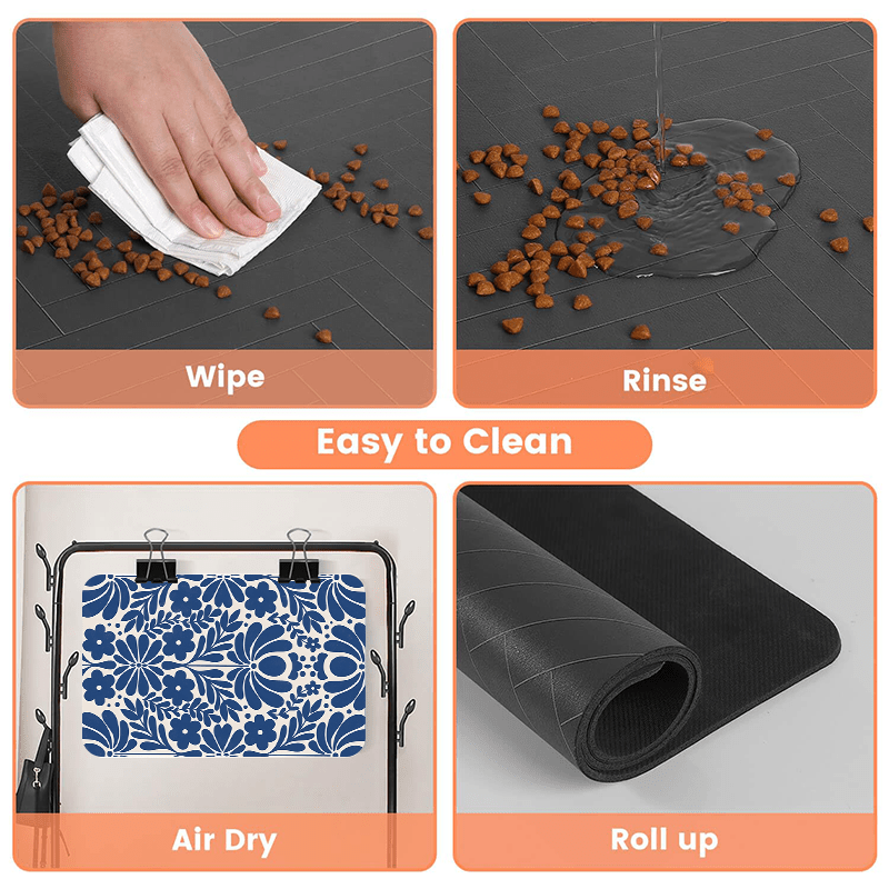 Absorbent Pet Feeding Mat for Dogs & Cats – Quick-Dry Splash-Proof Non-Slip Washable Food Bowl Mat, Durable & Easy to Clean, Perfect for Messy Eaters – Ideal Gift for Pet Owners, 11.8x17.7 Inch