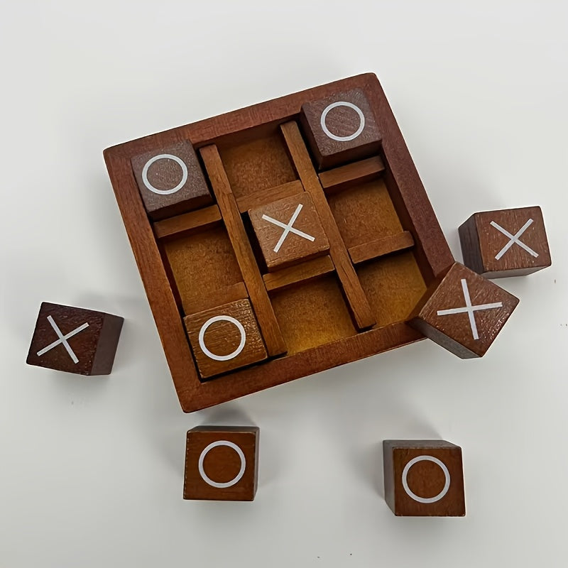 Wooden Tic-Tac-Toe XO Board Game for Kids – 2-Player Strategy Game, Focus & Logical Thinking Toy, Parent-Child Interactive Educational Gift