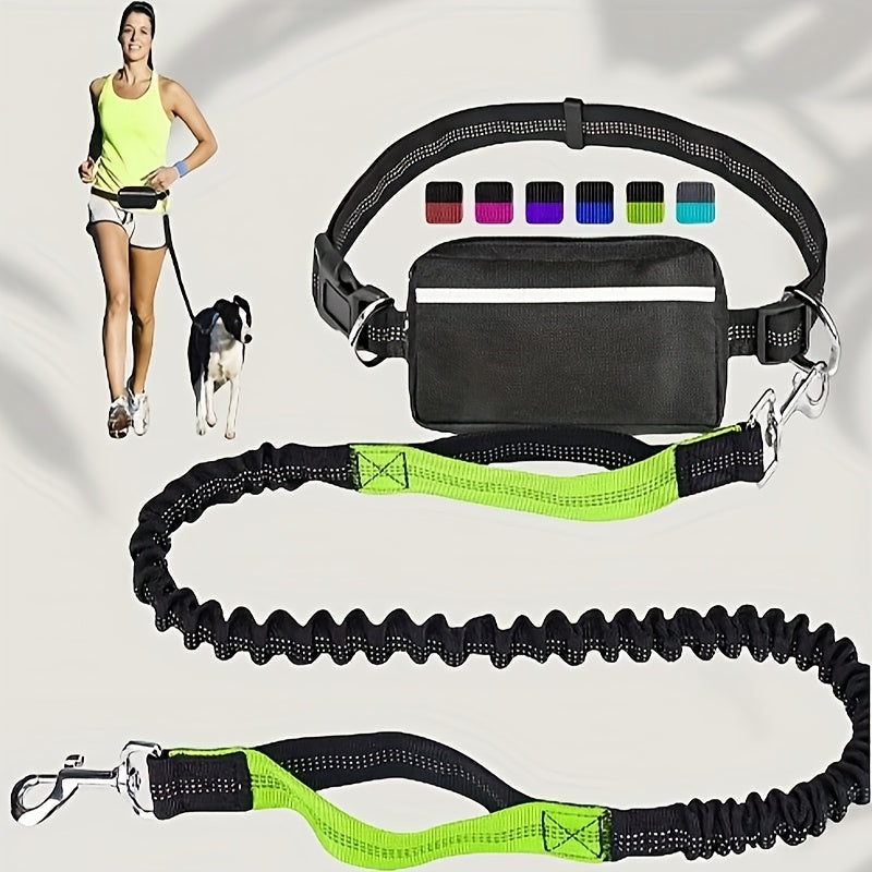 2-in-1 Dog Walking Waist Bag with Built-In Leash Holder – Multifunctional Adjustable Hands-Free Dog Walk Fanny Pack for Treats, Phone & Essentials, One Size, 9 Colors