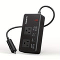 200W Car Power Inverter DC 12V to AC 110V with 24W USB-C & USB-A 4.8A Ports – Vehicle Outlet Adapter for Laptop, Camping, Travel & Road Trip Power Converter