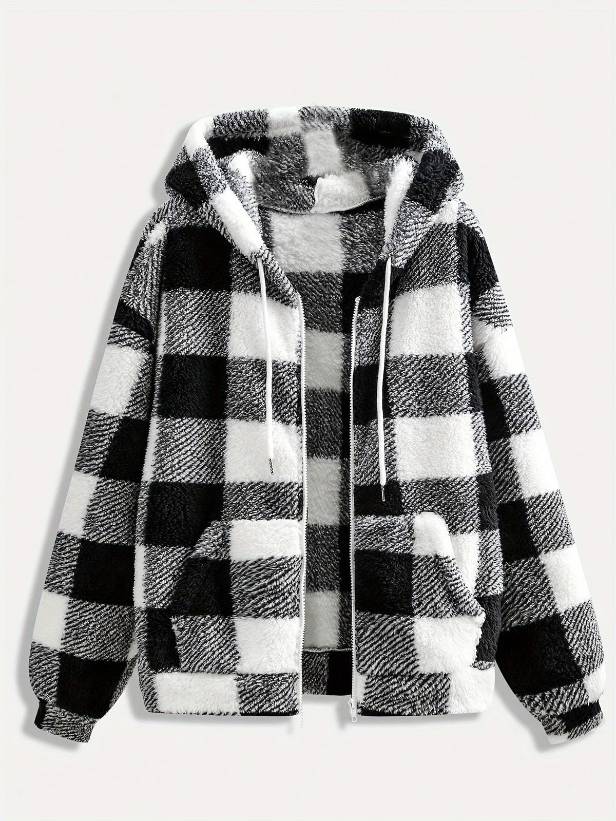 Women's Plaid Fleece Sweatshirt Casual Pullover Top Long Sleeve Soft Warm Fall Winter Fashion Black Khaki Red Green Yellow XS S M L XL