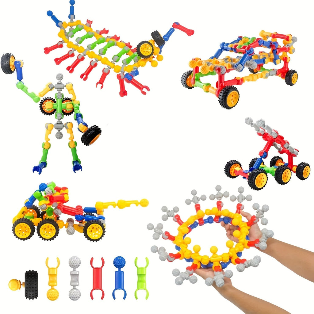83pcs STEM Educational Building Blocks Toy for Kids - Creative Learning Construction Set for Boys & Girls Ages 3+, Random Colors, Develops Engineering & Spatial Skills, Christmas Birthday Gift