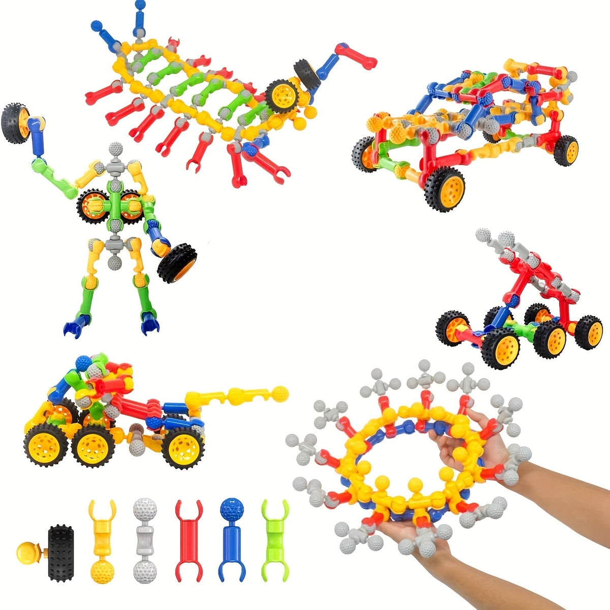 83pcs STEM Educational Building Blocks Toy for Kids - Creative Learning Construction Set for Boys & Girls Ages 3+, Random Colors, Develops Engineering & Spatial Skills, Christmas Birthday Gift