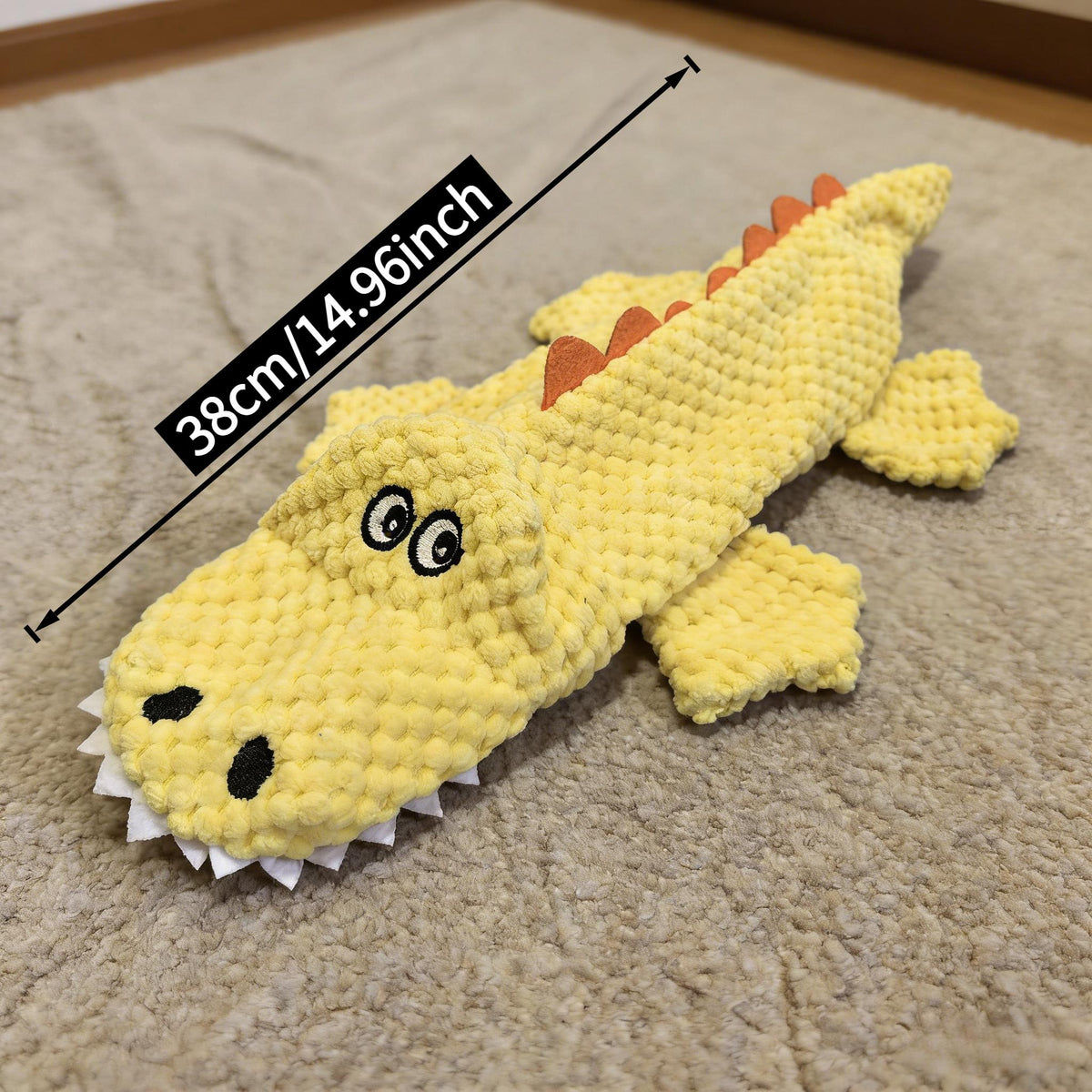 Crocodile Squeaky Plush Dog Toy with Crinkle Paper & BB Sound - Unstuffed Chew-Resistant Dog Toy for Small to Medium Dogs, 4 Colors, Anti-Boredom Interactive Pet Toy, Dog Birthday & Holiday Gift