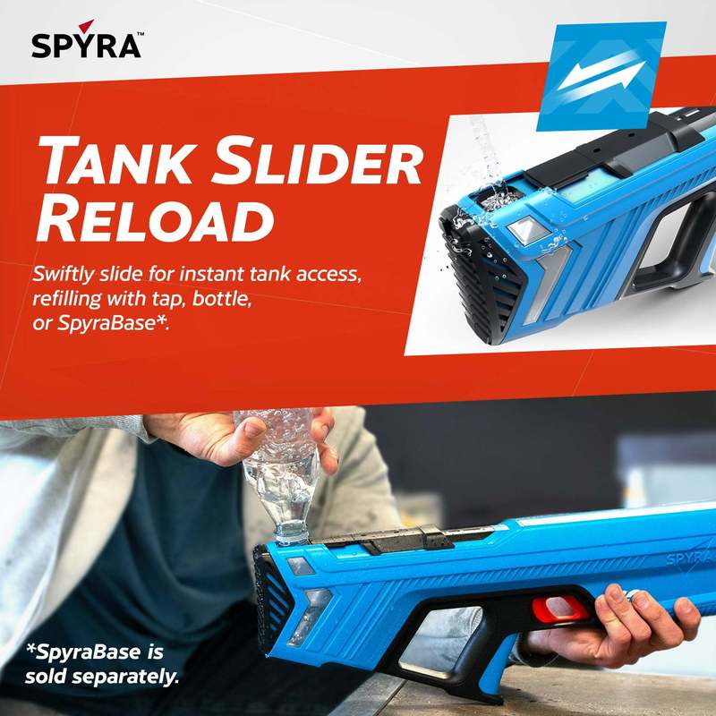 SPYRA SpyraGO 2-Pack Electric Water Blasters - Lightweight Squirt Gun Toys with Single Shot Technology, 26ft Range, Fast Refill Tank | Summer Water Battle Set for Kids & Adults | Blue