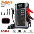 8000A Portable Jump Starter with Air Compressor – 12V Battery Booster for 8.0L Gas & 6.5L Diesel, USB Ports, LED Flashlight, Jump Box for Cars, Trucks & SUVs