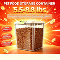 Rolling Pet Food Storage Container with Airtight Lid – Transparent Wheeled Food Bin for Dog Cat Food, Rice & Flour, 3 Capacity Options 5.5–33 lbs, Bonus Feeder Included