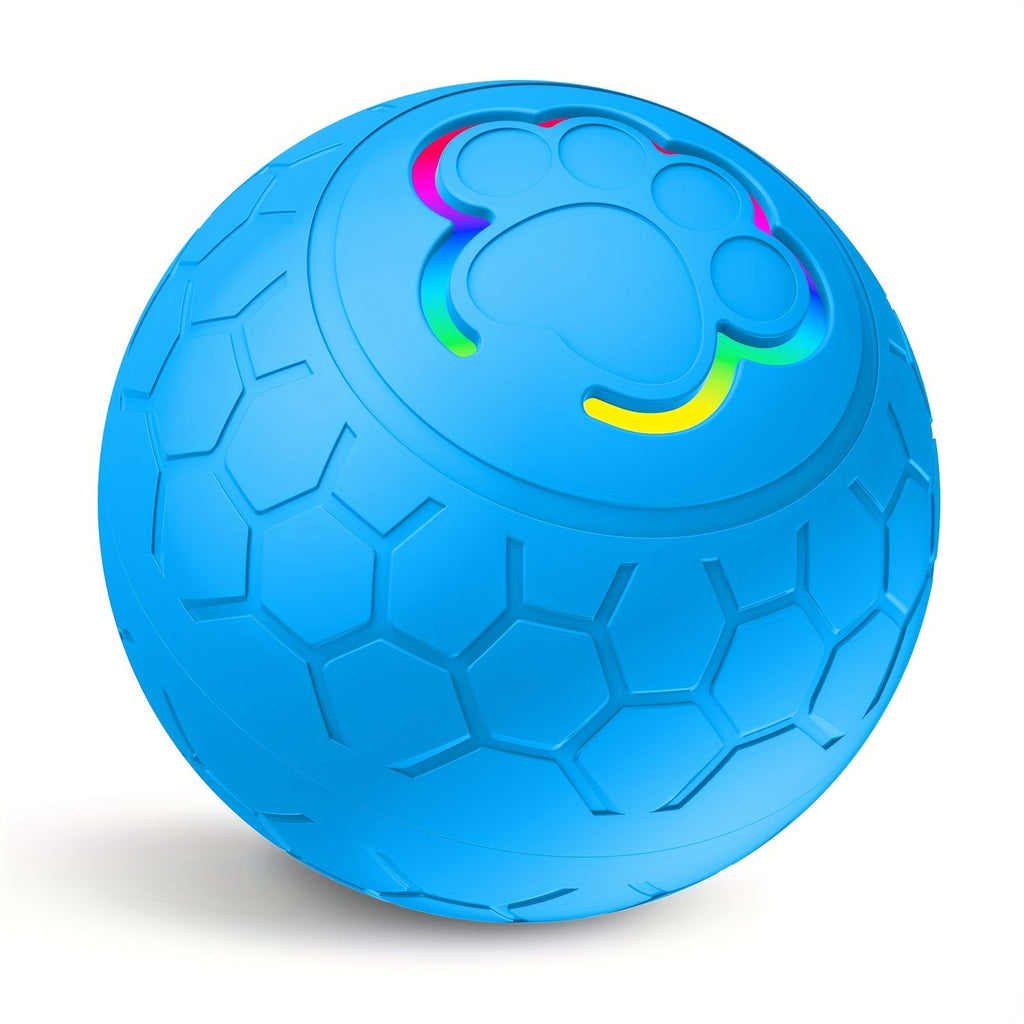 Rechargeable Smart Automatic Bouncing Ball for Cats & Dogs - Interactive Electric Pet Toy Bite Resistant Self-Moving Ball Indoor Exercise Toy 6 Colors Blue Green Pink Yellow Orange Grey