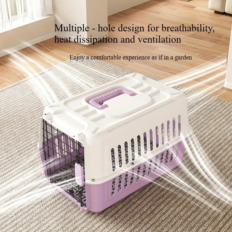 Aviation Certified Pet Carrier Crate for Air Travel - IATA FAA Approved Portable Dog Cat Carrier Box Airline Cabin Approved Breathable Sturdy Easy Assembly Small Animal Travel Crate for Airplane