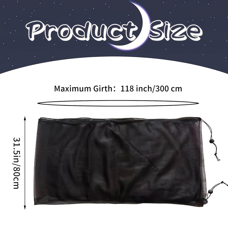 Bird Cage Cover Polyester Mesh Dust-Proof Light-Penetrating with Elastic Rope Fastener for Parrots Budgies Cockatiels Small to Large Cages Black White 31.5in Height