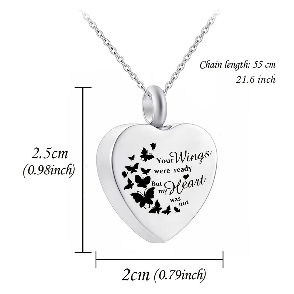 Mini Keepsake Urns for Ashes 2-Pack - Stainless Steel Heart Urn Necklace Memorial Pendant Set for Pet & Human Ashes, Small Cremation Jewelry for Women Men & Loved Ones (Blue or Purple)