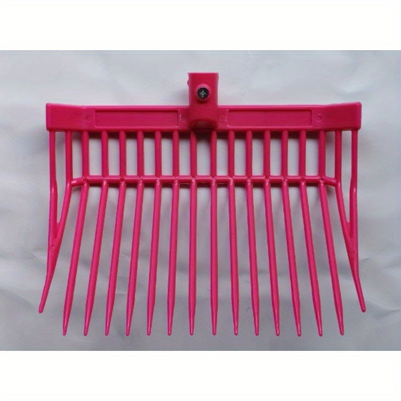 16-Tooth ABS Plastic Stable Fork Hay Fork Lightweight Rust-Resistant Durable Manure Fork for Horse Farms Stables Barn Cleaning Labor-Saving Feed Fork Tool