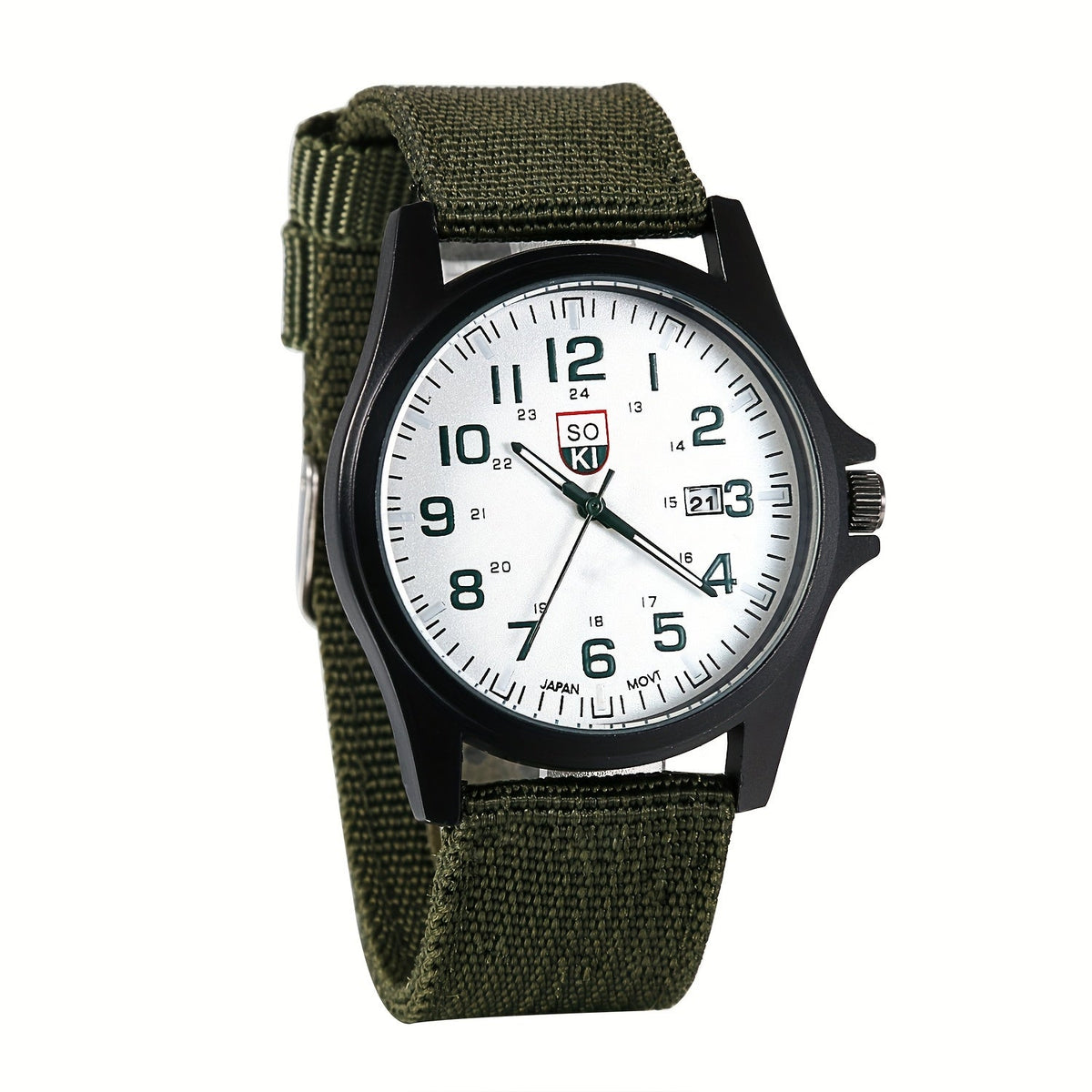 Men's Minimalist Nylon Strap Quartz Watch - Casual Analog Wristwatch with Luminous Dial, 24-Hour Calendar & Stainless Steel Case, Everyday Sport Field Watch for Men, Great Gift