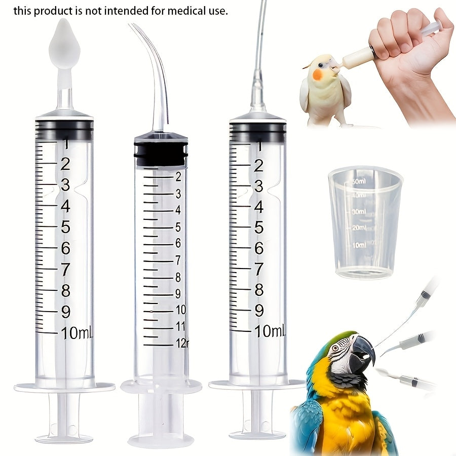 Bird Feeding Syringe Tube Set 6pcs Hand-Feeding Kit for Baby Birds Parrots Small Pets Plastic Crop Feeder with Measuring Tube Avian Hand Rearing Supplies Vet Lab Use