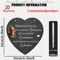 Memorial Plaque with Photo Frame - Bohemian Resin Heart Wall Art for Pet Loss & Sympathy Gifts, 6.3" Indoor Outdoor Garden Decor for Deceased Loved Ones, Windproof 2D Flat Design