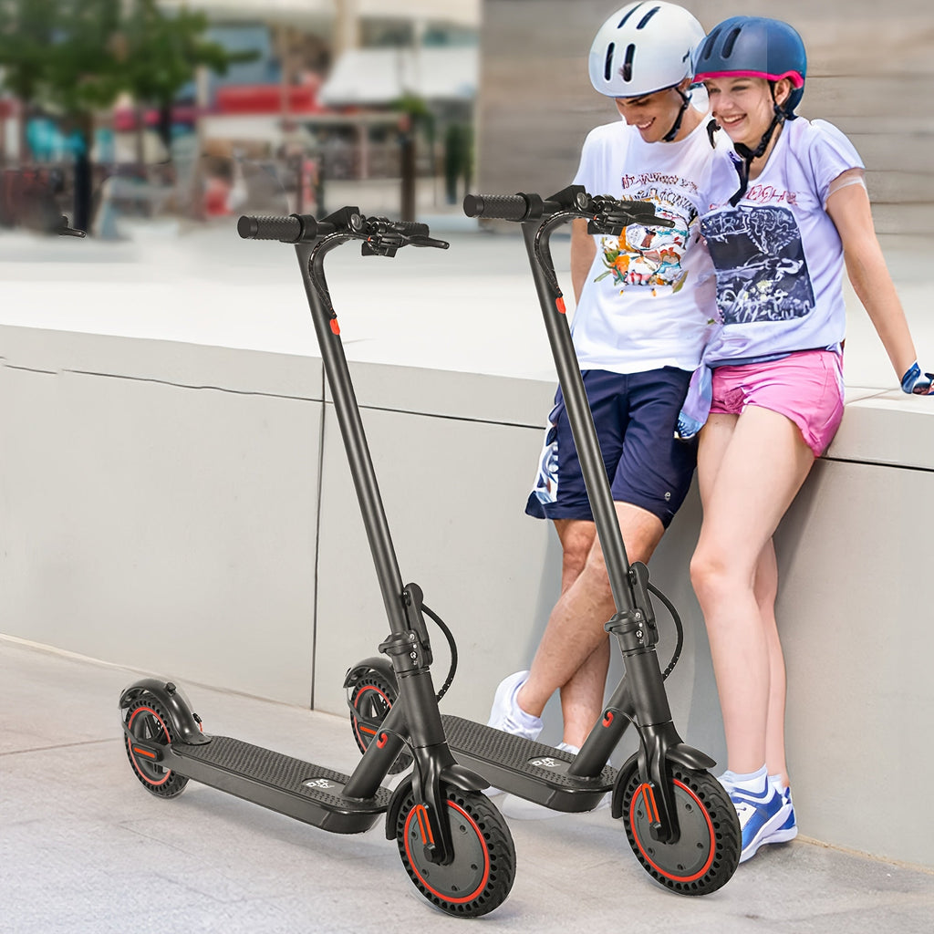 Foldable Adult Electric Scooter 350W Motor - 8.5 Inch Tires, Up to 21 Miles Range, 3 Speed Modes, LED Display, Front Headlight, High-Capacity Lithium Battery - Black (19 or 21 Mile Range)