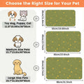 Non-Slip Pet Feeding Mat Green & Gold Stars - Leak-Proof Machine Washable Dog Cat Bowl Mat - Cute Waterproof Food Mat for All Breeds - Easy Clean Stain-Proof Pet Placemat for Indoor Outdoor Use