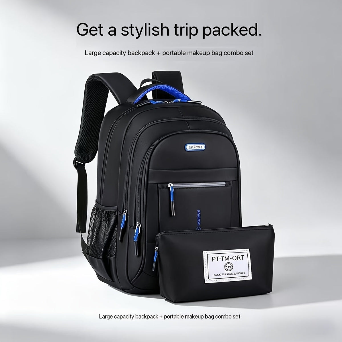 Men's Large Capacity Travel Backpack Set Durable Nylon Multi-Compartment Laptop Bag with Adjustable Straps for Business Travel Campus – Backpack & Handbag Shoulder Bag Combinations