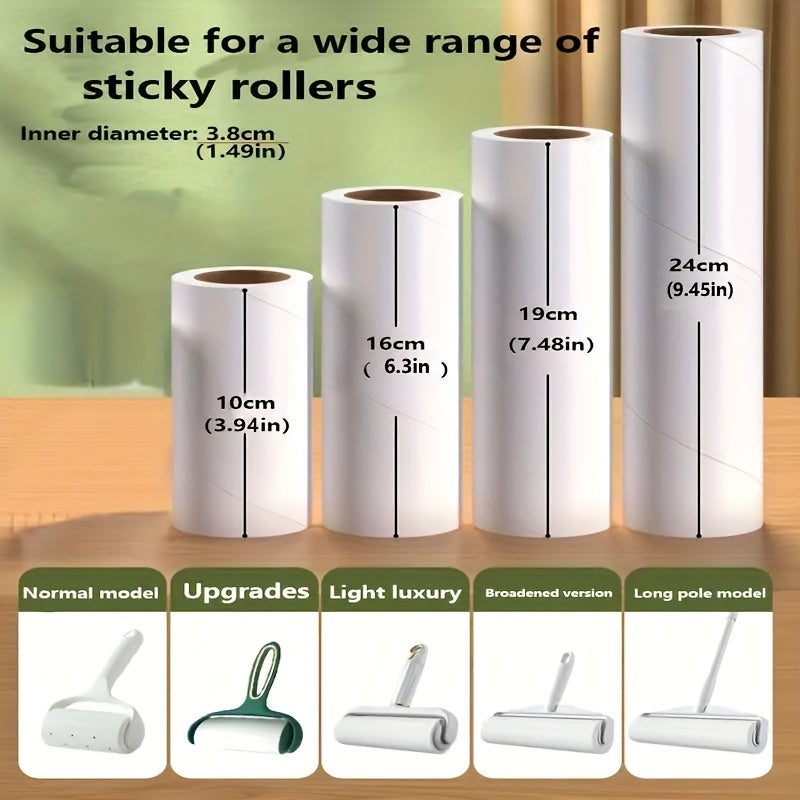 Portable Pet Hair Removal Roller Set with 5 Extra-Sticky Refill Rolls - Disposable Lint Roller for Dog & Cat Hair on Carpets & Clothing - Easy-Replace Paper Roll (3 Size Options)