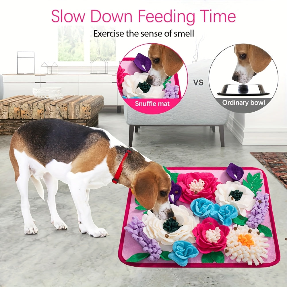Snuffle Mat for Dogs - Slow Feeder Dog Puzzle Mat, Olfactory Training Nose Work Blanket, Anti-Choke Stress Relief Feeding Game Toy, Encourages Natural Foraging Instincts, Machine Washable