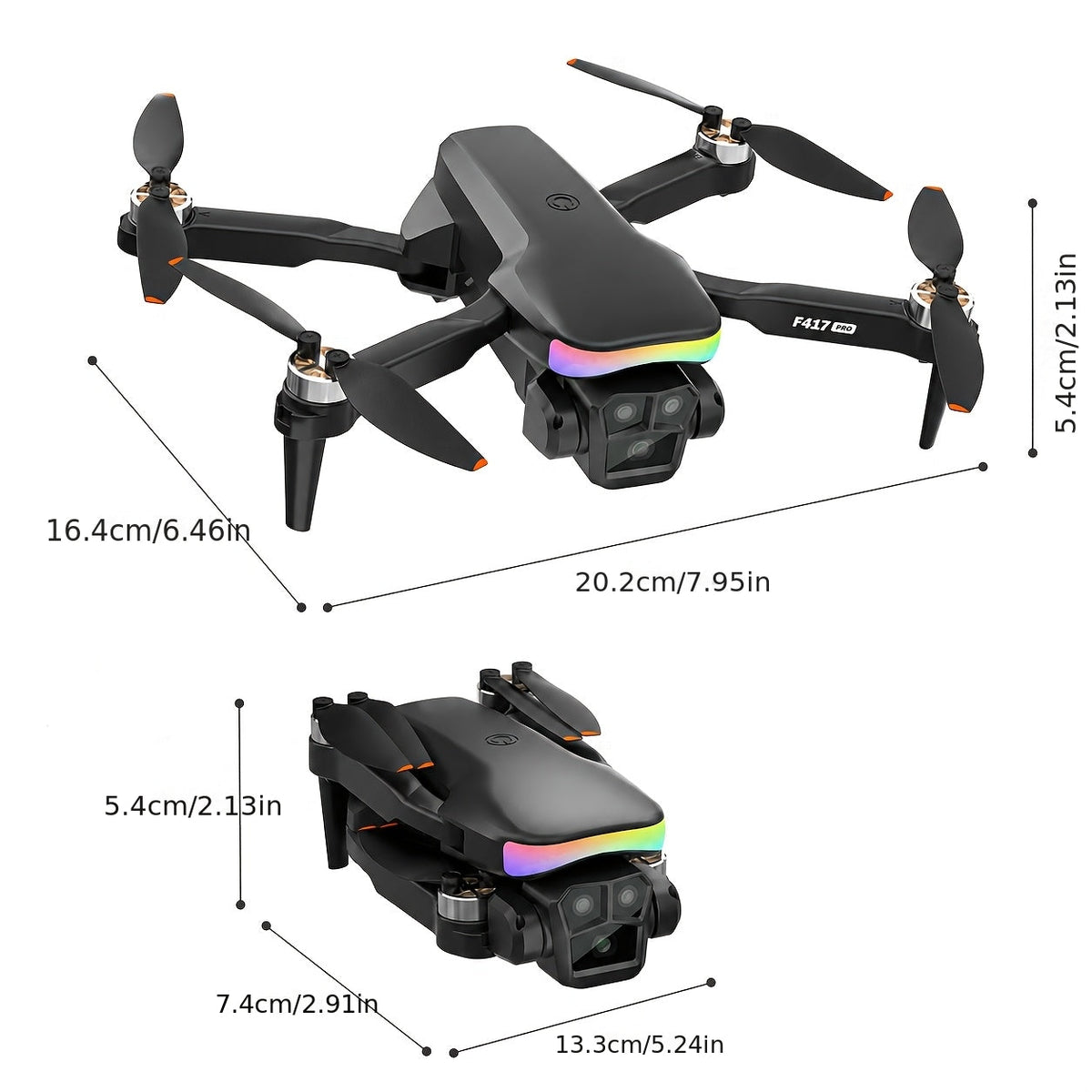 Foldable RC Drone with Dual Camera LCD Screen Remote Brushless Motor Altitude Hold 3D Flips Headless Mode One-Key Takeoff 32G SD Card for Beginners Adults