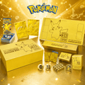 Pokemon 25th Anniversary Golden Box Limited Edition – Pikachu Gold Card, Pokeball Gold Card, 60-Card Deck, Rubber Playmat, Metal Dice & Counters, Leather Storage Boxes – Complete Collector Bundle
