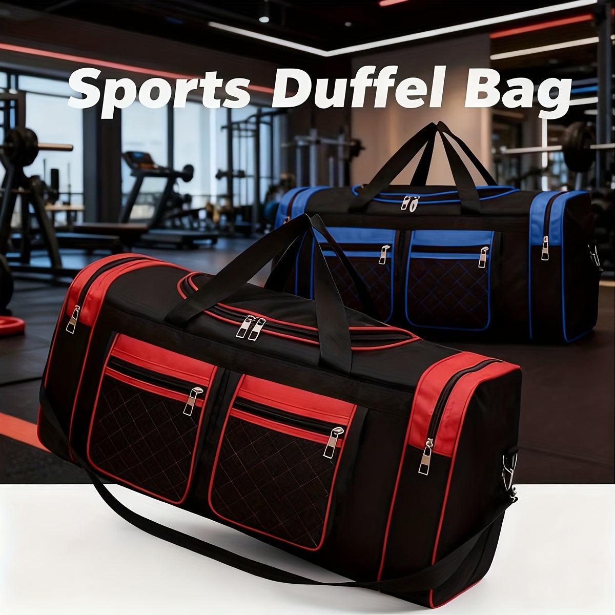 Large Capacity Travel Duffel Bag for Men & Women – Heavy-Duty Gym Bag with Multi-Pocket Design, Adjustable Shoulder Strap & Zipper Closure for Fitness, Weekend Trips, Business Travel & Outdoor Use