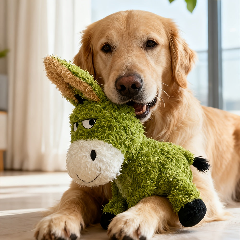 XL Tear-Resistant Plush Squeaky Toy for Dogs & Cats - Double-Layer Thickened Cartoon Plush Interactive Toy, Extra-Large Durable Squeaker for Aggressive Chewers, Fun Pet Enrichment Gift (Donkey Style)