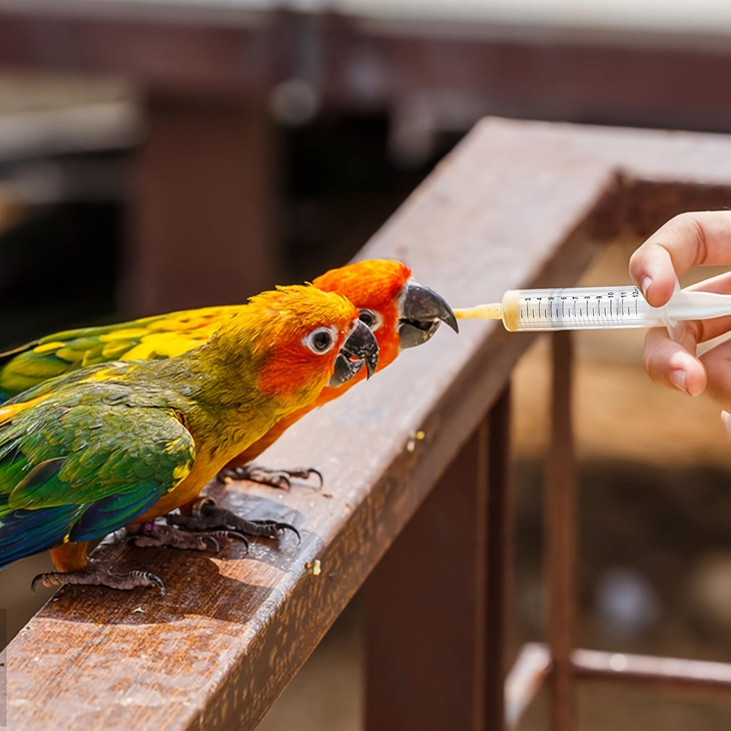 Bird Feeding Syringe Tube Set 6pcs Hand-Feeding Kit for Baby Birds Parrots Small Pets Plastic Crop Feeder with Measuring Tube Avian Hand Rearing Supplies Vet Lab Use