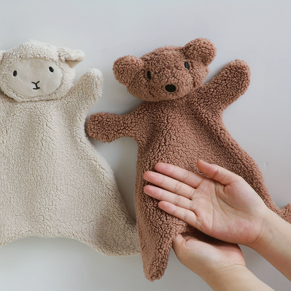 Nordic Style Animal Plush Doll for Babies & Newborns - Soft Cute Bear & Lamb Stuffed Animal Toy, Cozy Sensory Comfort Toy for Infant & Toddler, Baby Shower Gift, Christmas & Birthday Present