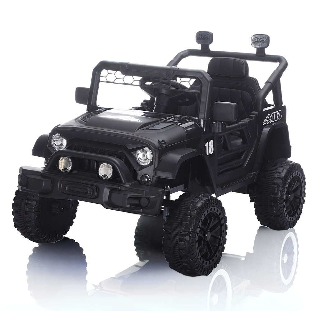 12V Kids Ride-On Car with Parent Remote Control – Battery Powered Electric Vehicle with Spring Suspension, LED Lights, Music Player, Seat Belt, for Boys & Girls Ages 3-8