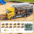13-in-1 Construction Truck Vehicle Toy Set for Kids Ages 3+ – Die-Cast Cars, Play Mat & Transport Carrier, Sound Effects, Birthday Christmas Gift (Random Accessories)