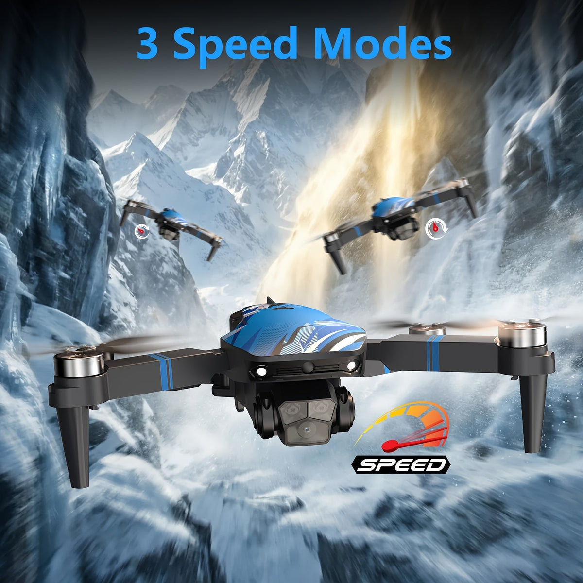 Foldable Drone with Camera for Adults Brushless Motor, 2.8-Inch LCD Screen Remote, 270° Obstacle Avoidance, Dual Camera, Altitude Hold, Headless Mode, 3D Flips, 32G SD Card – Beginner RC Quadcopter with 3 Speeds & One-Key Takeoff