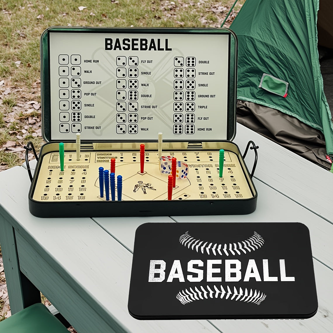 Sports Travel Board Game Set – Portable Wooden Finger Joint Dice Game for Football, Baseball & Softball, Fun Tabletop Game for Family Game Night, Parties & Gatherings, Gift for Sports Fans Kids Adults