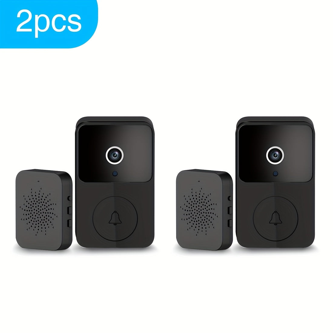 Wireless Video Doorbell Camera with HD Night Vision, Motion Alerts & Two-Way Audio – Smart WiFi Doorbell, Remote Mobile View, Voice Changer, Rechargeable Battery, 2.4GHz, Home Security