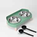 2-in-1 Cat Feeder and Water Dispenser with Stainless Steel Dual Bowl - Non-Slip Easy-Clean Pet Food & Water Station with Cute Cat Design, Healthy Hydration & Feeding Set for Cats & Small Dogs, Multiple Color Options