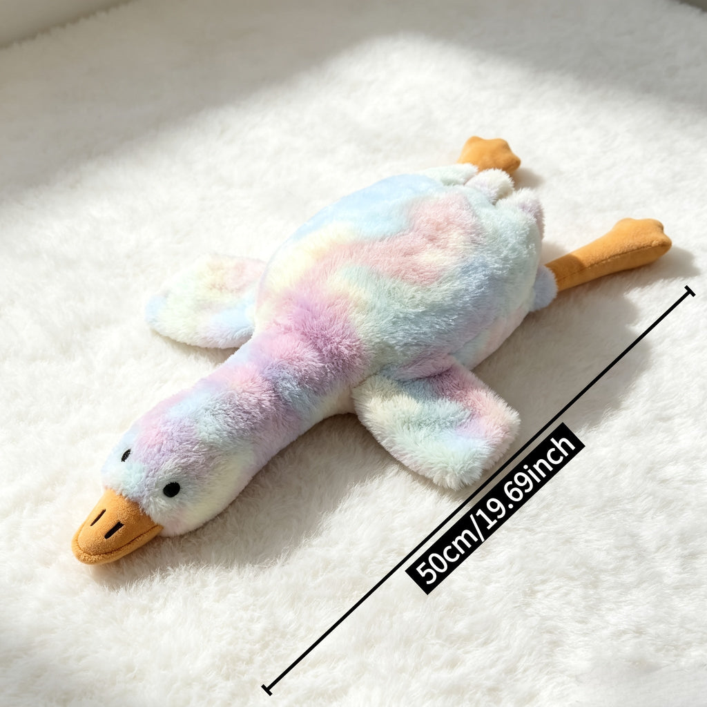 Giant Tie-Dye Duck Plush Toy for Dogs & Cats – 20 Inch Washable Soft Companion Toy with Embroidered Eyes & Zipper-Free Design for Large Medium Small Pets