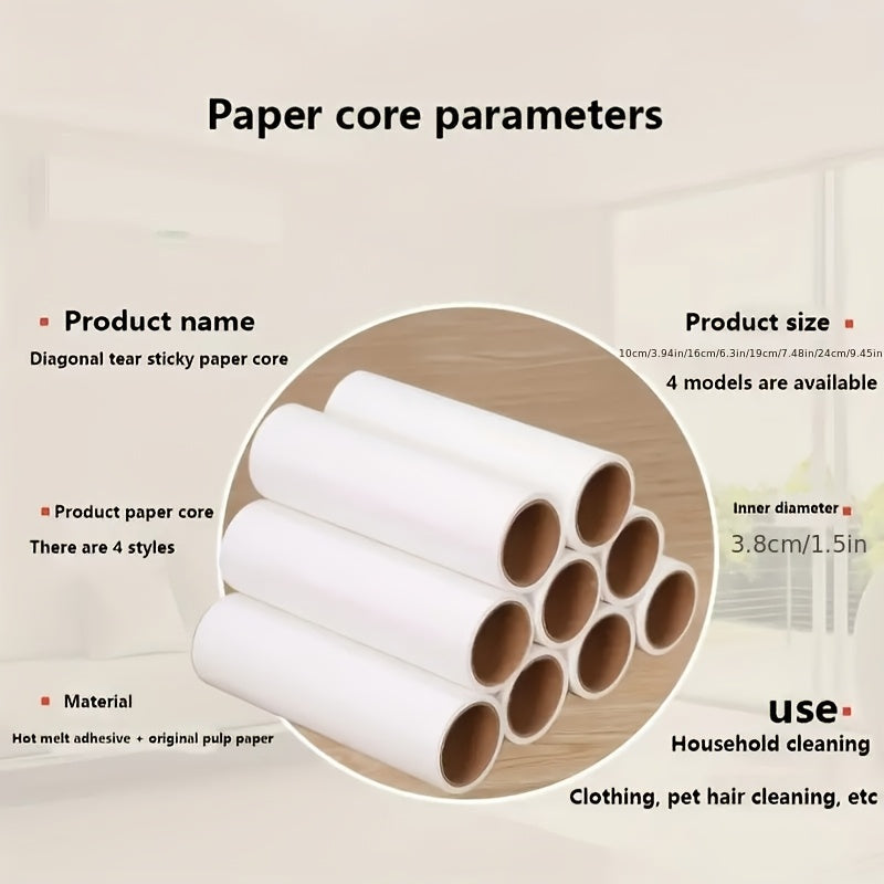 Portable Pet Hair Removal Roller Set with 5 Extra-Sticky Refill Rolls - Disposable Lint Roller for Dog & Cat Hair on Carpets & Clothing - Easy-Replace Paper Roll (3 Size Options)