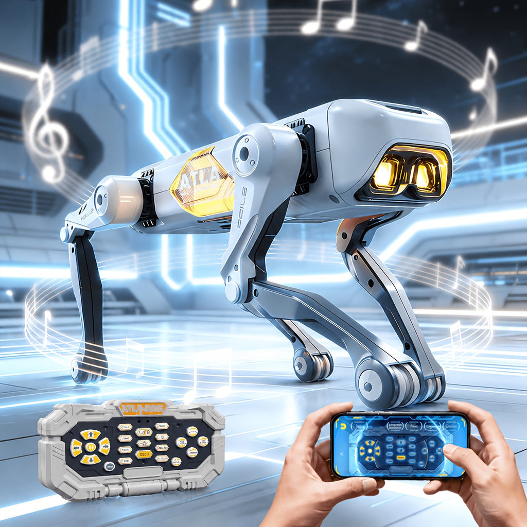 Smart Robot Dog 2.4GHz Remote Control Stunt Dog with AI Voice Control Smartphone App Dancing Music LED Lighting Programmable STEM Toy Gift for Kids Adults