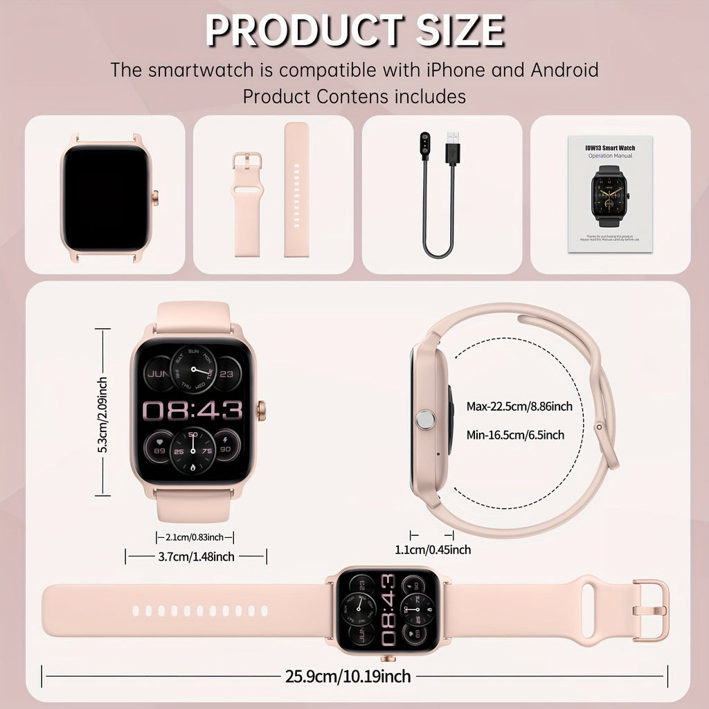 FAWEIO Smart Watch with Alexa & Wireless Calling – 1.8" HD Touchscreen, Fitness Tracker, 100+ Sports Modes, Compatible with iPhone & Android, for Women & Men