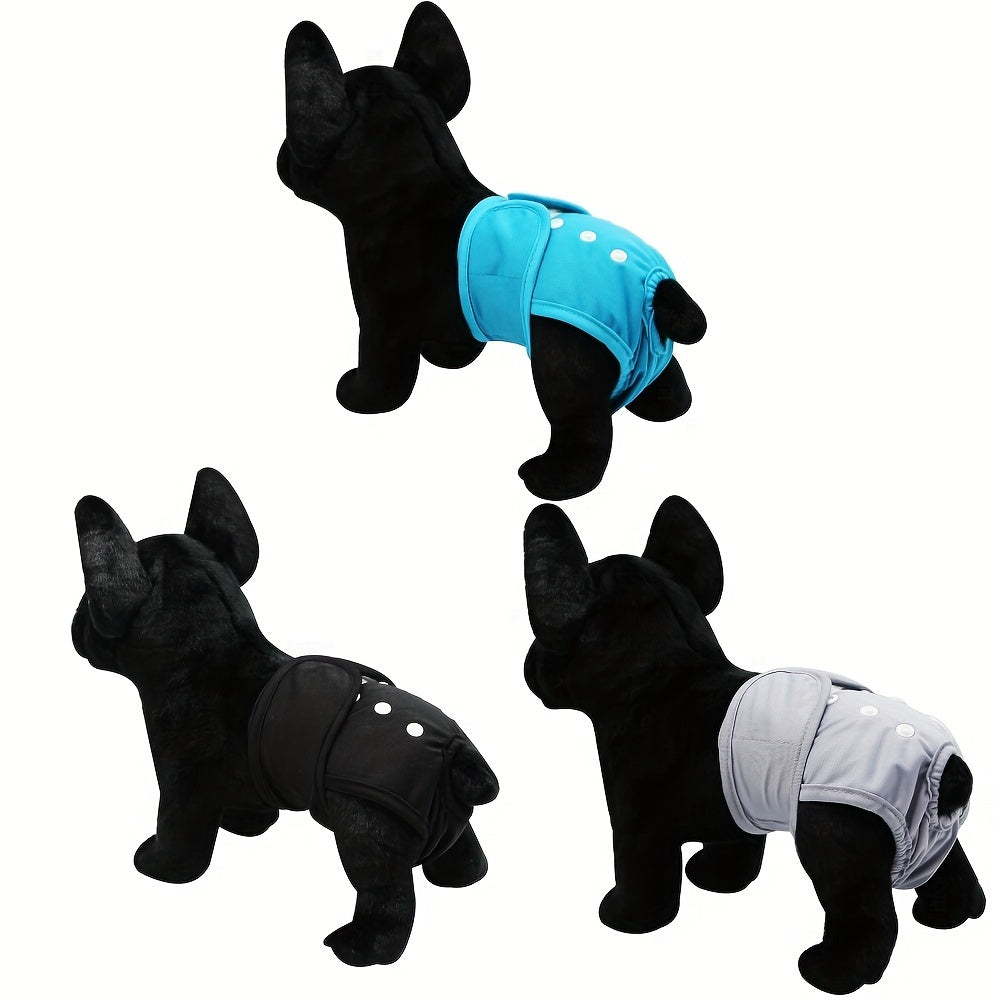 Washable Female Dog Diapers 3-Pack Reusable - High Absorbency Leak-Proof Girl Dog Diaper Pants for Puppies & Adult Dogs, Soft Breathable Fabric, Sizes XS to L, Perfect for Heat Cycle & Incontinence