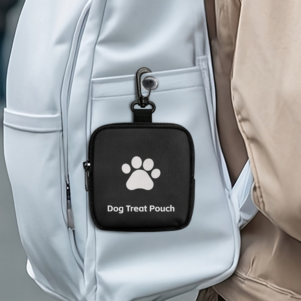 Dog Training Treat Pouch with Zipper - Portable Pet Snack Bag for Outdoor Walks Training and Travel, Hands-Free Dog Treat Bag with Belt Clip, 4 Colors Black Purple Blue Red