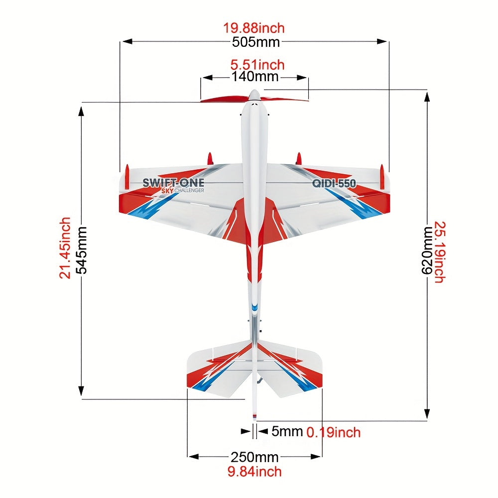 6CH RC Plane Brushless Motor Remote Control Aircraft One-Key Stunt Aerobatics RC Glider Airplane Toy for Beginners and Experienced Pilots with Two Batteries Included