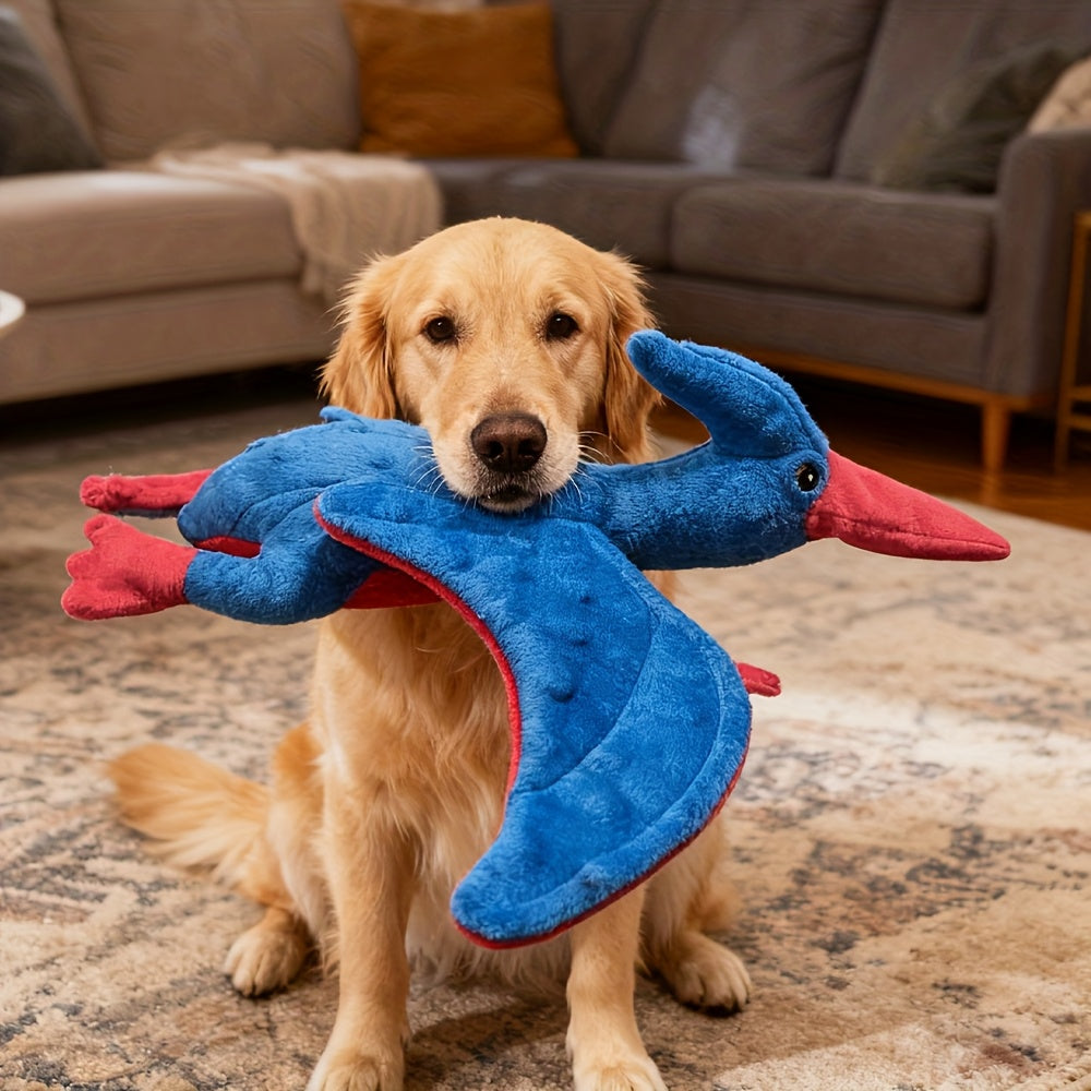 Squeaky Dog Chew Toy - Double Layer Soft Tear-Resistant Washable Plush Pet Toy for Dogs & Cats, Cartoon Design for All Breeds & Sizes, Interactive Bite & Squeak Companion Toy