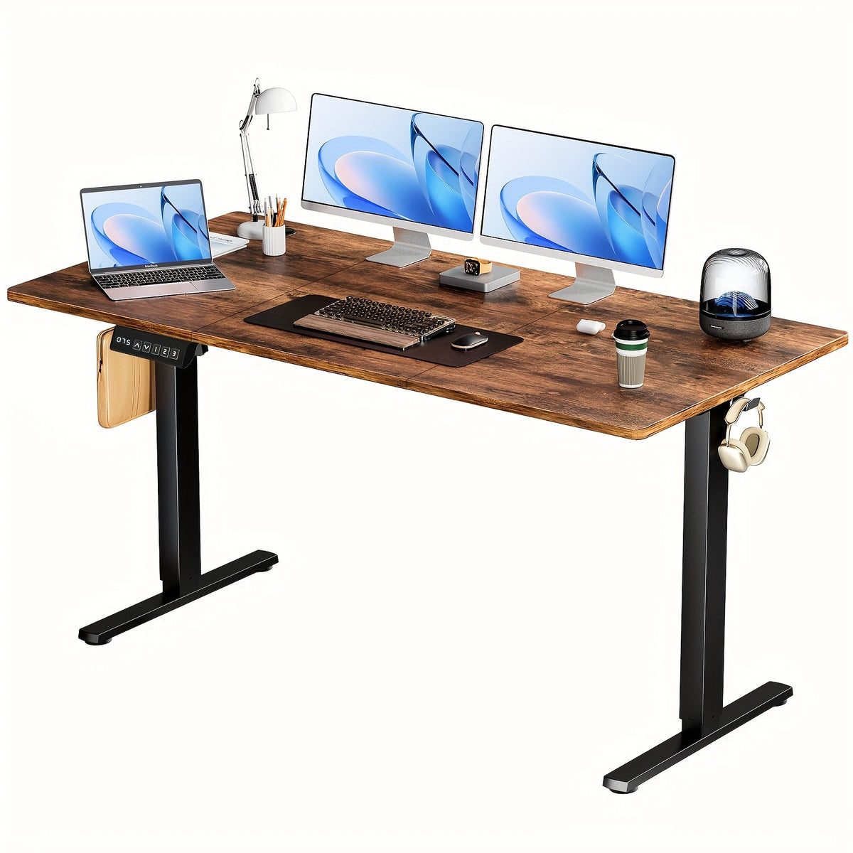 Electric Standing Desk Adjustable Height 40 48 55 63 Inch – Sit Stand Up Desk with Memory Controller & Anti-Collision, Ergonomic Home Office Gaming Workstation, Multiple Colors & Sizes